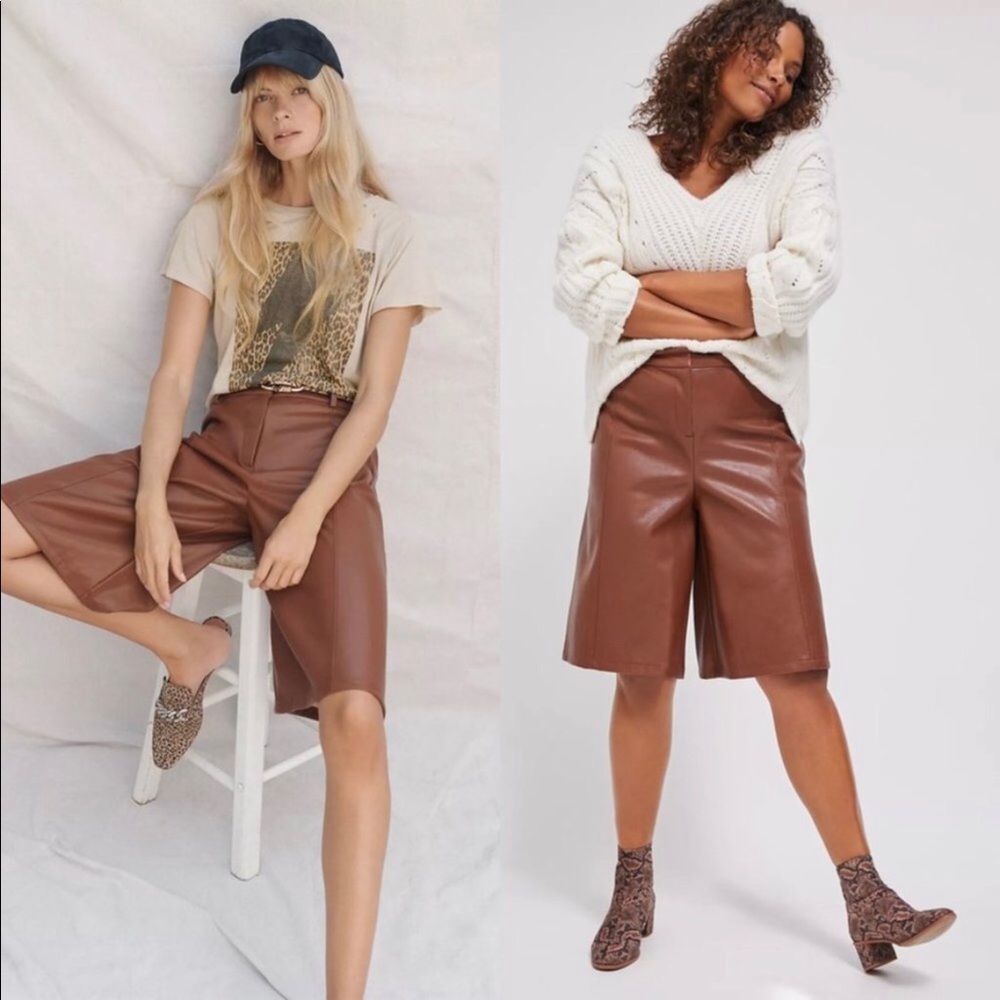 ⚡️FLASH SALE!✨ VEGAN! RARE XS Anthropologie Davina Faux Leather Culottes